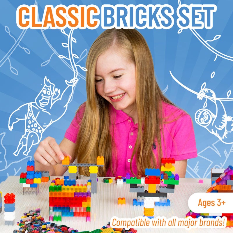 Strictly Briks Building Blocks Starter Kit, 144 Pack Brick Set, Creative Play Kit for Building Toy & Kids Play Set Compatible with Lego, 2 x 2 Peg, Classic Colors - Image 2
